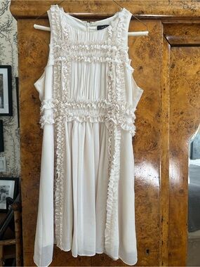 Ark & Co Cream Ruffle Sleeveless Dress